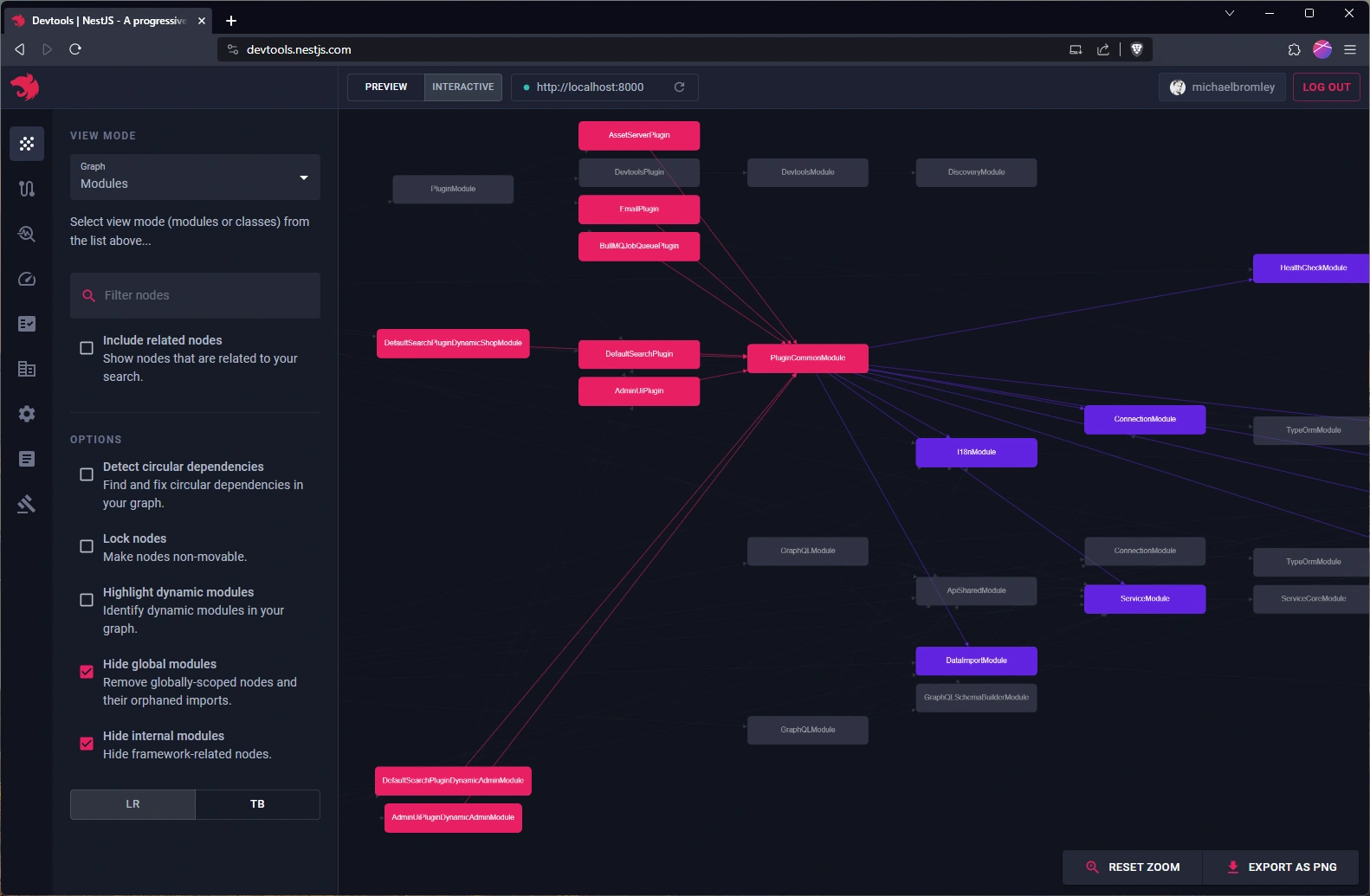 Nest Devtools graphql explorer